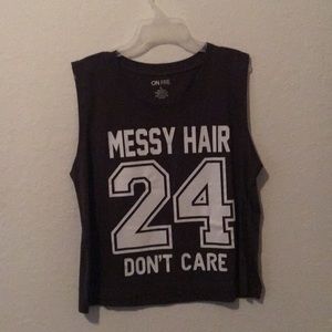 “messy Hair 24 Don’t Care” tank top